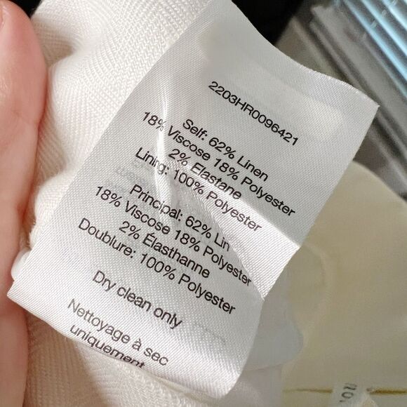 Veronica Beard Clerence Paperbag Pants in White Cream  Linen Size 2 - Picture 5 of 12